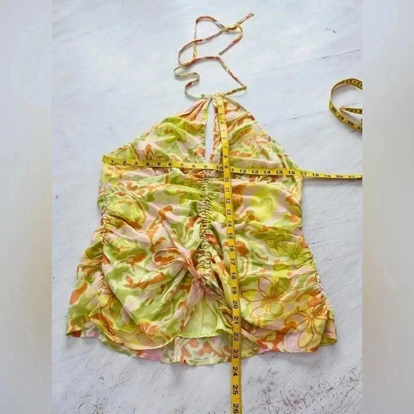 Free People Kyle Printed Top in Citrus Size Large NWOT $98 - Picture 5 of 7